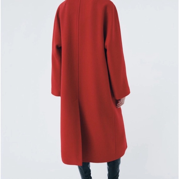 Zara Red Long Coat - Picture 4 of 14